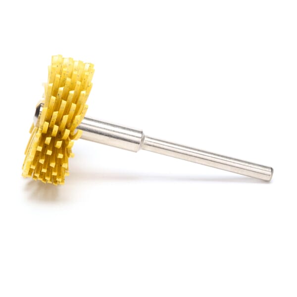 Scotch-Brite 7000000762 RB-ZB Bristle Brush, 1 in Dia Brush, 1/8 in W Face, 1/8 in Arbor Hole, 80 Grit