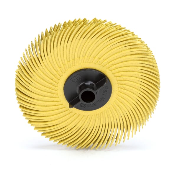 Scotch-Brite 7000000771 RB-ZB Bristle Brush, 3 in Dia Brush, 3/8 in Arbor Hole, 80 Grit