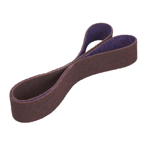 Scotch-Brite 7000121132 Durable Flex Belt, 3 in W Belt x 132 in L, Medium Grade, Aluminum Oxide Abrasive, Maroon