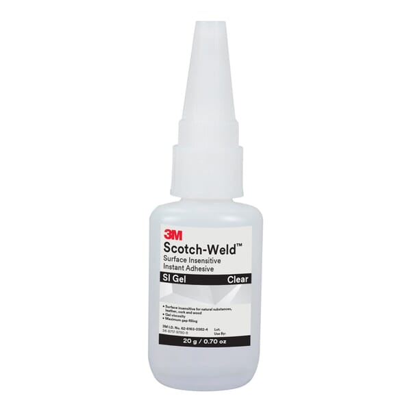 Scotch-Weld 7100039258 SI Gel Surface Insensitive Instant Adhesive, 7 oz, Clear