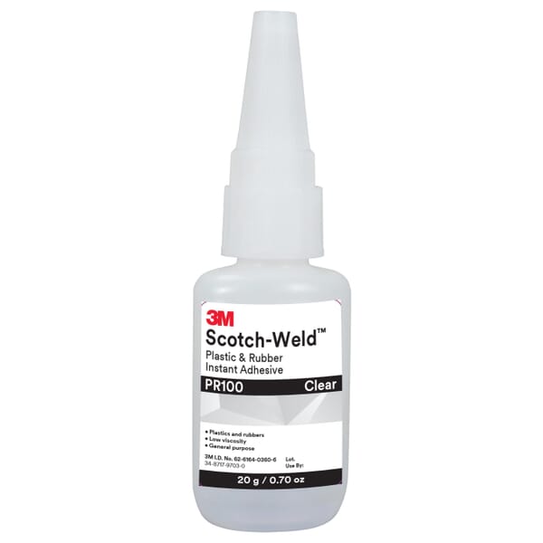 Scotch-Weld 7100039259 PR100 High Performance Instant Adhesive, 7 oz, Transparent, 24 hr Curing