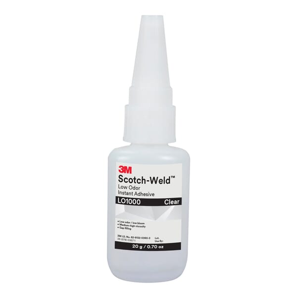 Scotch-Weld 7100039269 LO1000 Low Odor Instant Adhesive, 7 oz, Clear