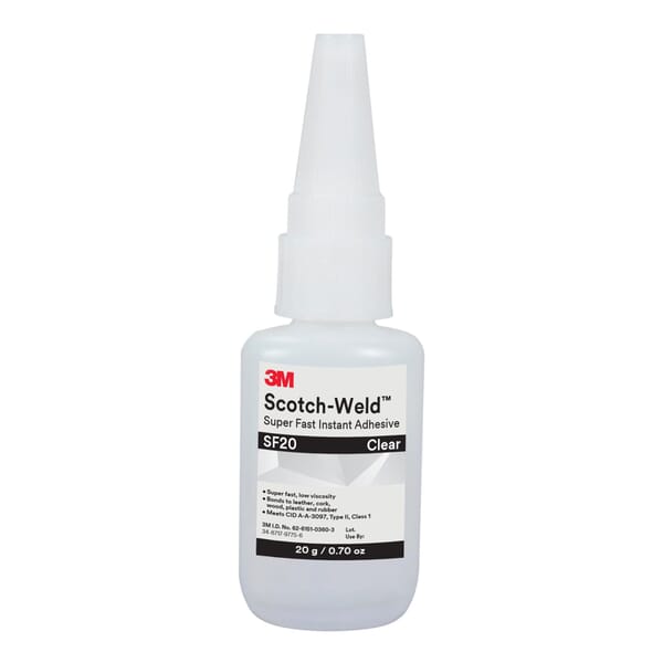 Scotch-Weld 7100049744 SF20 Super Fast Instant Adhesive, 7 oz, Clear
