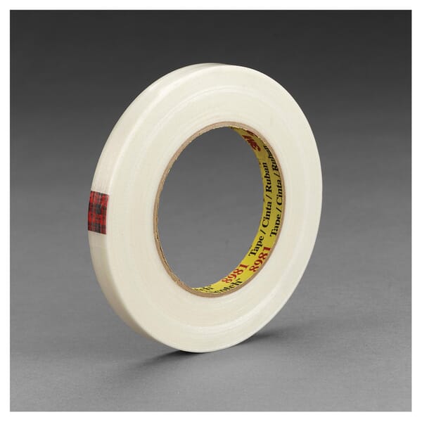 Scotch 6.6 mil THK, Fiberglass Yarn Filament, Synthetic Rubber Adhesive, Clear