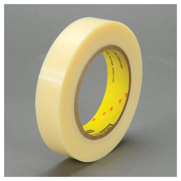 Scotch 7000123951 General Purpose Strapping Tape, 55 m L x 18 mm W, 4.6 mil THK, Synthetic Rubber Resin Adhesive, Tensilized Polypropylene Backing, Ivory