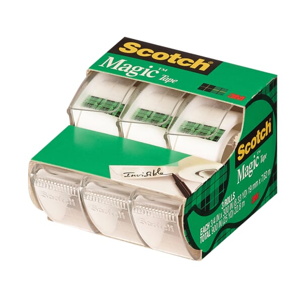 Scotch 7010332317 Tape, 300 in Roll L x 3/4 in W, 3 mil THK, Acrylic Adhesive, Polyethylene Backing, Clear