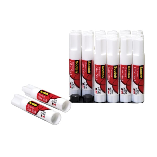 Scotch 7010332682 Permanent Glue Stick, 0.28 oz Container, Paste Form, White, Specific Gravity: 0.95 to 1