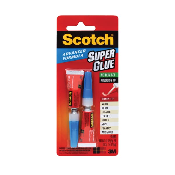 Scotch 7000047663 Glue Gel, 0.07 oz Container Precision Tip Tube Container, Gel Form, Clear, Specific Gravity: 1.05