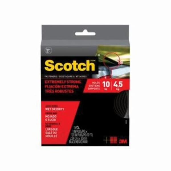 Scotch 7010313602 Fastener, 10 ft L x 1 in W, Black