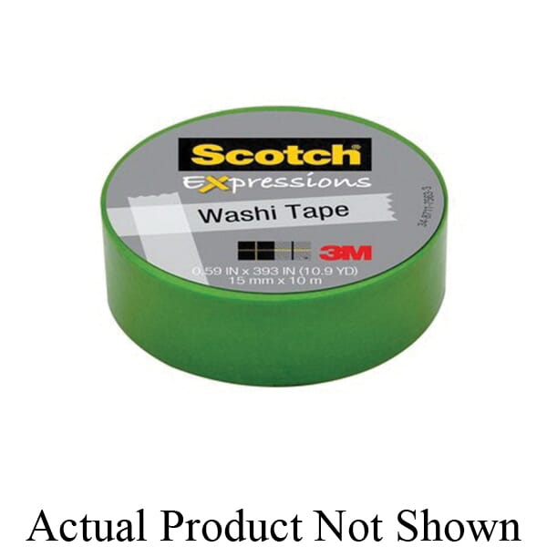 Scotch 7100024029 Expressions Washi Tape, 393 in L x 0.59 in W, Pastel Green