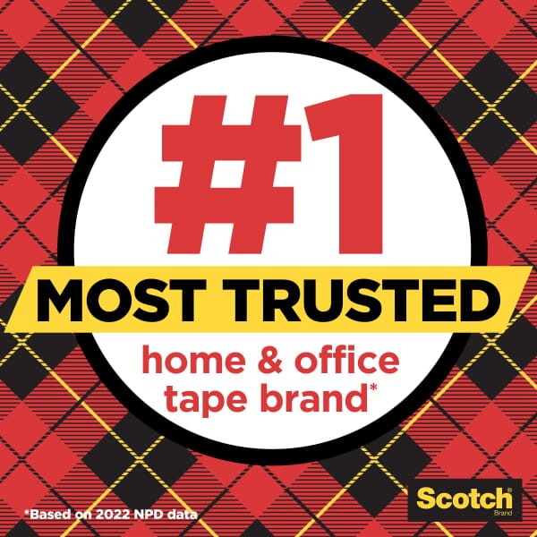 Scotch 7000029140 600 Transparent Tape, 1296 in L 0.5 in W, Transparent