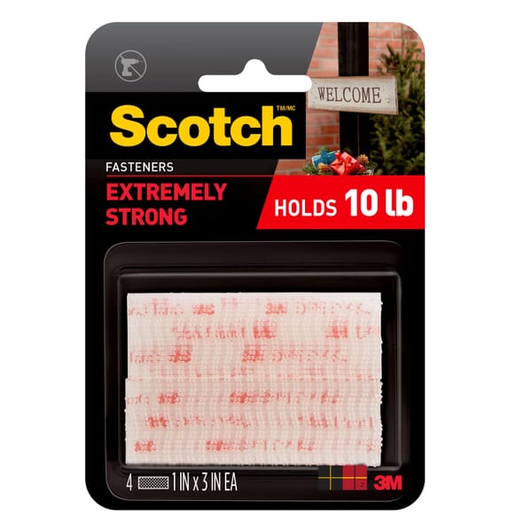 Scotch 7100100028 RFD7090 Fastener, 3 in L 1 in W, Transparent