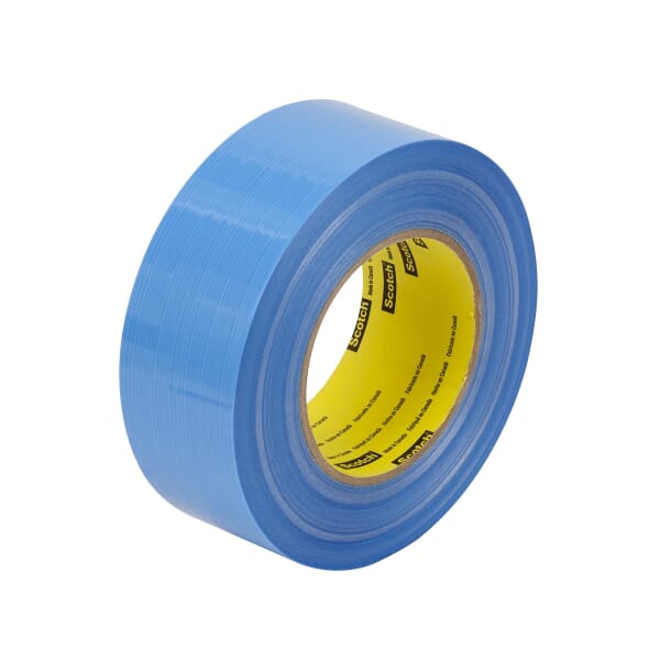 Scotch 7100115258 8916V High Strength Filament Tape, 60.15 yd L 2.83 in W, 6.8 mil THK, Synthetic Rubber Adhesive, Polypropylene Film Backing, Blue
