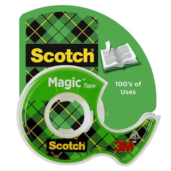 Scotch 7010332133 117S Office Tape, 675 in L 0.75 in W, 2.2 mil THK, Synthetic Acrylic Adhesive, Matte Acetate Backing, Transparent