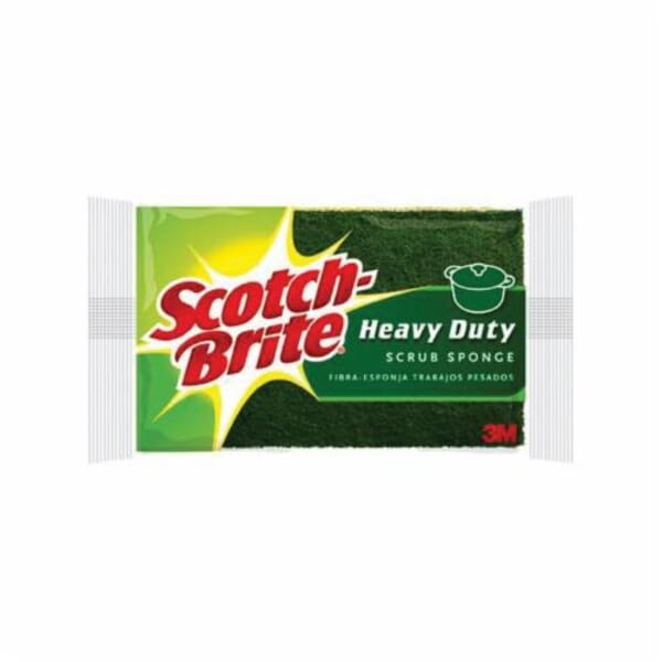 Scotch-Brite 7100167730 Heavy Duty Rectangle Sponge, Green, 4-1/2 in L x 2.7 in W x 0.6 in THK, Cellulose
