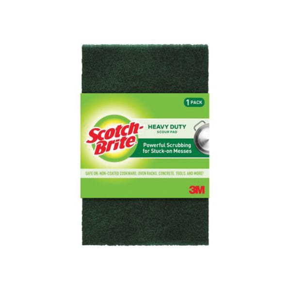 Scotch-Brite 7000126444 Heavy Duty Rectangular Pad, Green, 6 in L x 3.8 in W, Synthetic Fiber