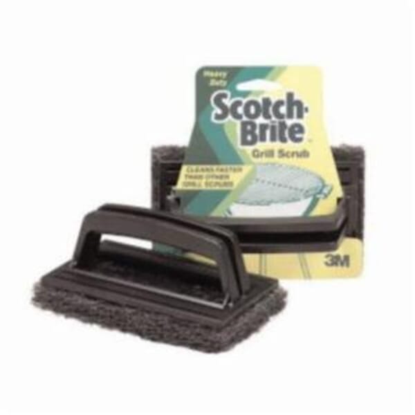 Scotch-Brite 7100057465 Handled Heavy Duty Scrubber, Brown, 5.8 in L x 3.8 in W, Synthetic Fiber