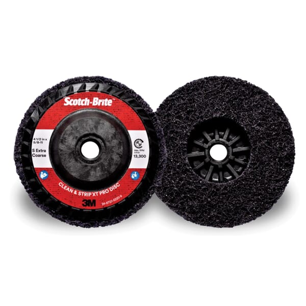 Scotch-Brite 7100175252 Clean and Strip XT Pro Clean and Strip Disc, 4-1/2 in Dia Disc, Extra Coarse Grade, Silicon Carbide Abrasive, Fiber Backing