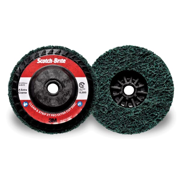 Scotch-Brite 7100175520 Clean and Strip XT Pro Clean and Strip Extra Cut Disc, 4-1/2 in Dia Disc, Extra Coarse Grade, Aluminum Oxide Abrasive, Fiber Backing