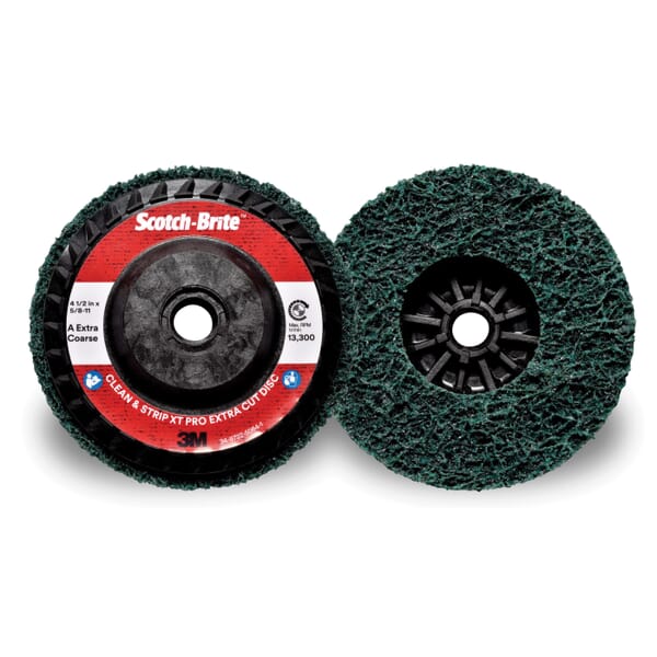 Scotch-Brite 7100175520 Clean and Strip XT Pro Clean and Strip Extra Cut Disc, 4-1/2 in Dia Disc, Extra Coarse Grade, Aluminum Oxide Abrasive, Fiber Backing