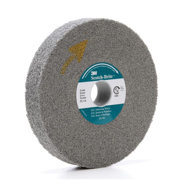 3M 7000000736 EXL High Performance Deburring Wheel, 6 in Dia Wheel, 1 in Center Hole, 1 in W Face, Fine Grade, Silicon Carbide Abrasive