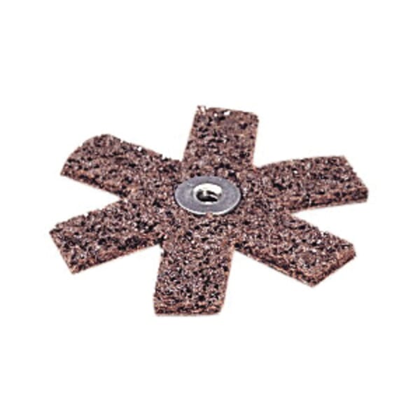 Scotch-Brite 7000120965 Eyelet Abrasive Star, 1-1/2 in Dia Star, Coarse Grade, Aluminum Oxide Abrasive