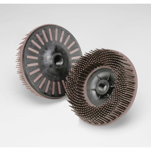 Scotch-Brite 7100138181 Straight Threaded Bristle Disc, 4-1/2 in Dia Brush, 5/8-11 Center Hole, Ceramic Fill