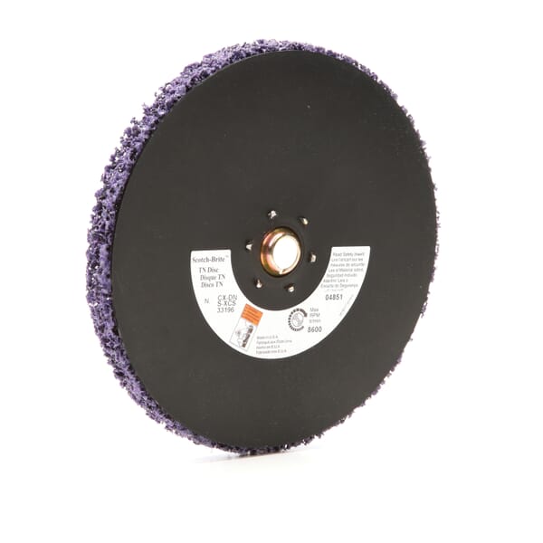 Scotch-Brite 4801133196 Quick-Change Clean and Strip Disc, 7 in Dia Disc, Extra Coarse Grade, Silicon Carbide Abrasive