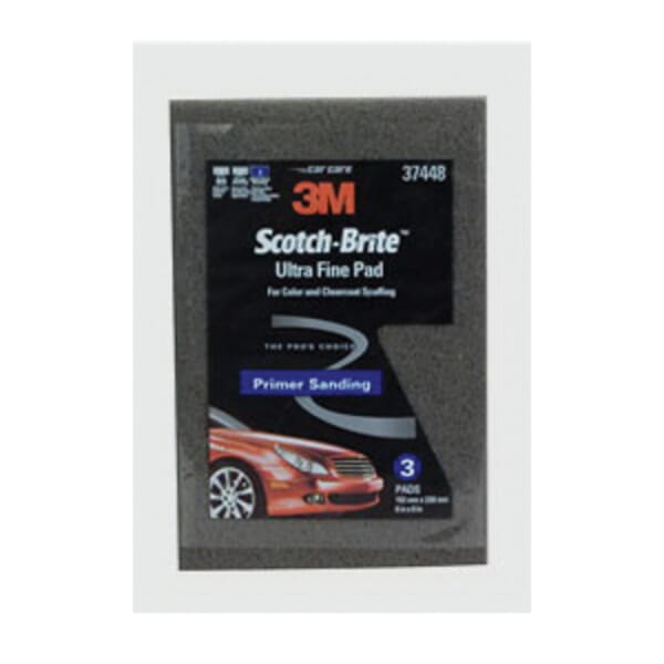 Scotch-Brite 7000121089 Pad, 9 in L, 6 in W/Dia, Ultra Fine Grade, Silicon Carbide Abrasive