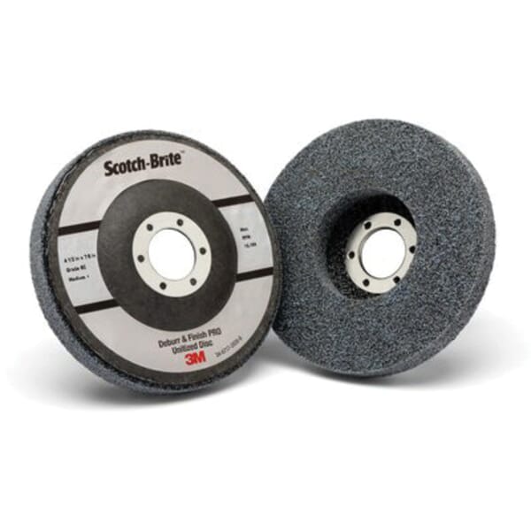 Scotch-Brite 7100081369 Unitized Disc, 4-1/2 in Dia Disc, Medium+ Grade, Ceramic Abrasive, Nylon Fiber Backing