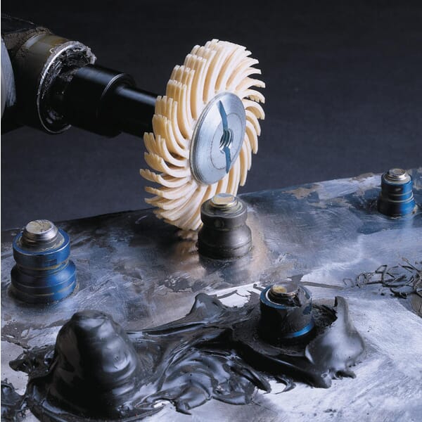 Scotch-Brite 7000000770 Radial Bristle Brush, 2 in Dia Brush, 3/8 in Arbor Hole, Plastic Fill