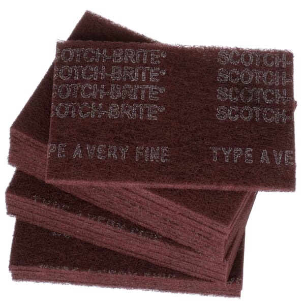 Scotch-Brite 7000045971 Pad, 9 in L, 6 in W W/Dia, Very Fine Grade, Aluminum Oxide Abrasive