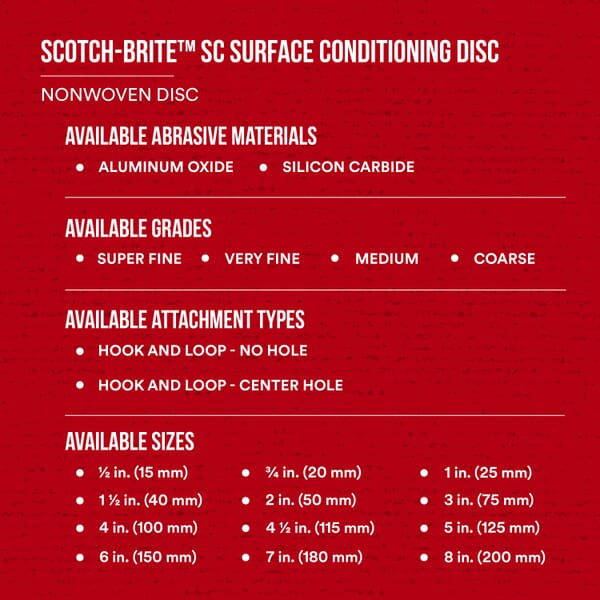 3M 7000046017 SC-DH Surface Conditioning Disc, 4.5 in Dia Disc, Very Fine Grade, Aluminum Oxide Abrasive, Non-Woven Backing