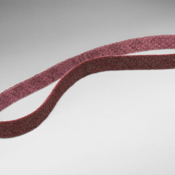 Scotch-Brite 7010329255 Low Stretch Surface Conditioning Belt, 2 in W Belt x 18-15/16 in L, Medium Grade, Aluminum Oxide Abrasive, Maroon