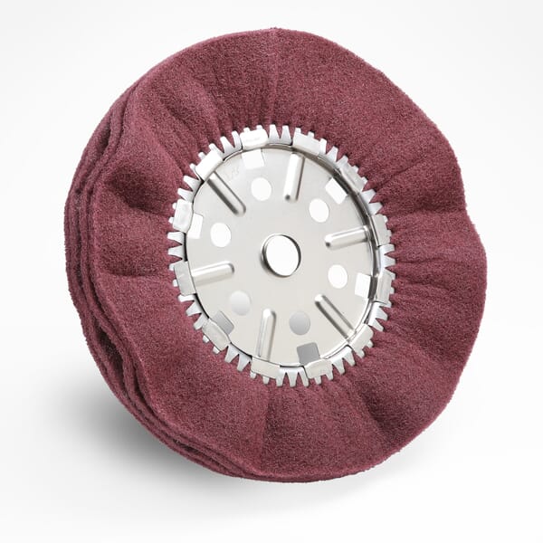 Scotch-Brite 7010295263 Satin Pleated Buff Wheel, 12 in Dia Wheel x 2 in THK Wheel, 3/4 in Center Hole, Fine Grade