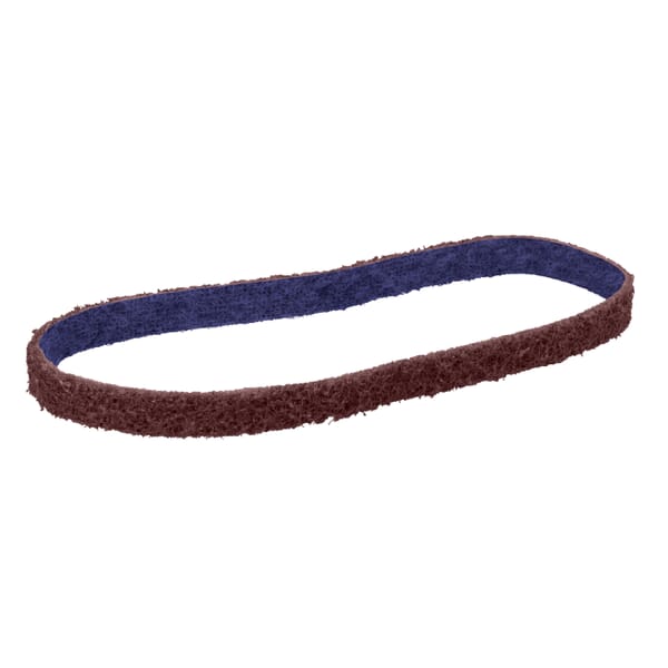 Scotch-Brite 7010329811 Durable Flex Belt, 1/4 in W Belt x 18 in L, Medium Grade, Aluminum Oxide Abrasive, Maroon