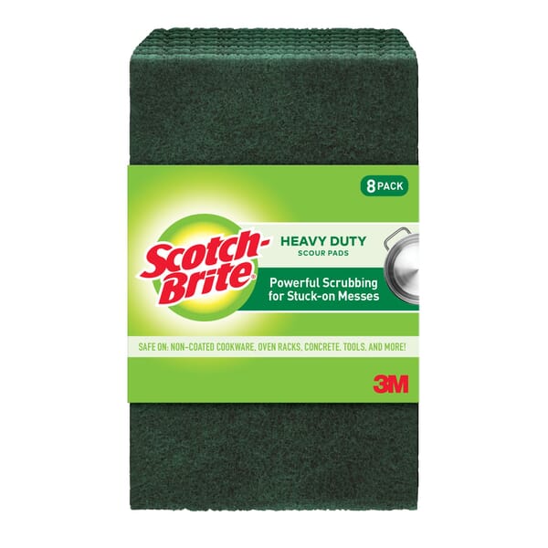 Scotch-Brite 7000126519 Heavy Duty Rectangular Pad, Green, 6 in L x 3.8 in W, Synthetic Fiber