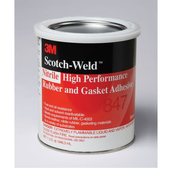 Scotch-Weld 7000121194 High Performance Rubber and Gasket Adhesive, 1 gal Container Can Container