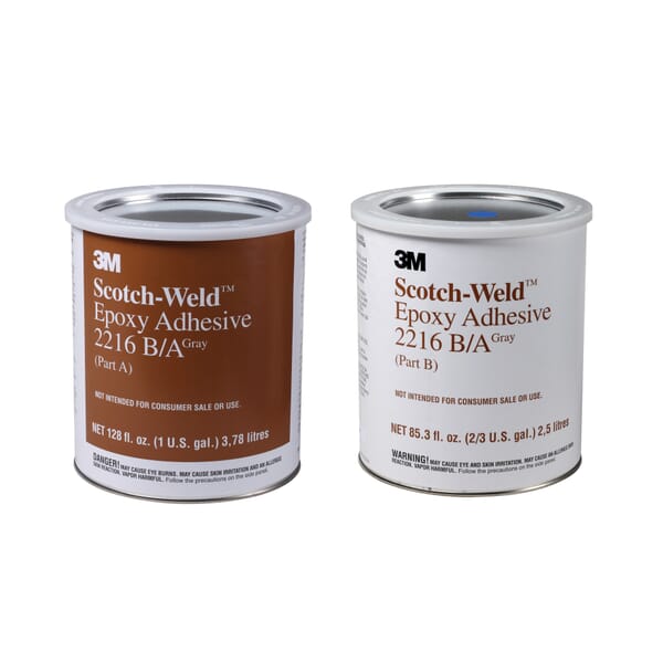 Scotch-Weld 7000000816 2-Part Part Epoxy Adhesive, 1 gal Container Kit Container, Gray, 7 days at 72 deg F Curing