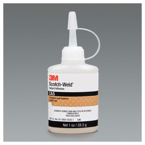 Scotch-Weld 7000046524 Instant Adhesive, 1 fl-oz Container Bottle Container, Clear, 24 hr Curing