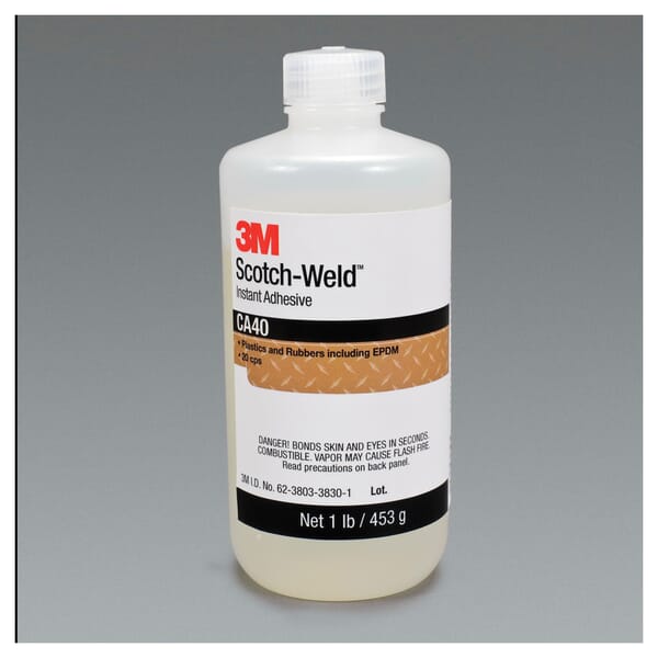 Scotch-Weld 7000000894 Curing Instant Adhesive, 1 lb Container Bottle Container, Yellow, 24 hr Curing