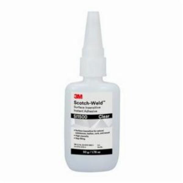 Scotch-Weld 7010330477 SI Series Surface Insensitive Instant Adhesive, 50 g Container Bottle Container, Clear, 24 hr at 72 deg F Curing