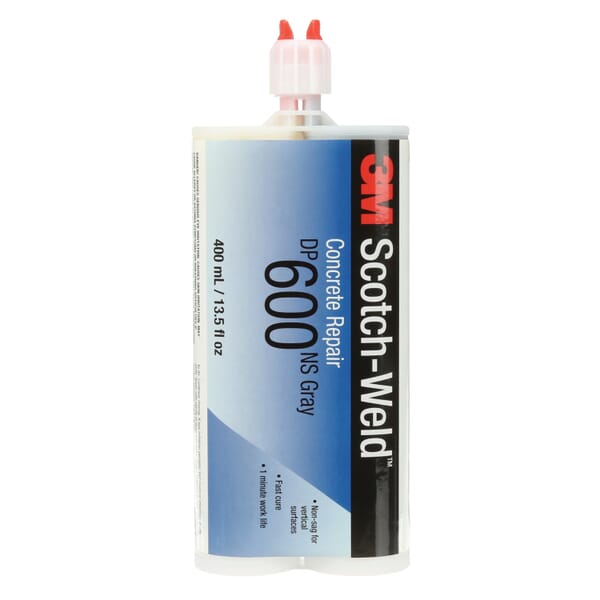 Scotch-Weld 7000046376 Concrete Repair Compound, 400 mL Container Duo-Pak Cartridge Container, Gray, 370 deg F Flash