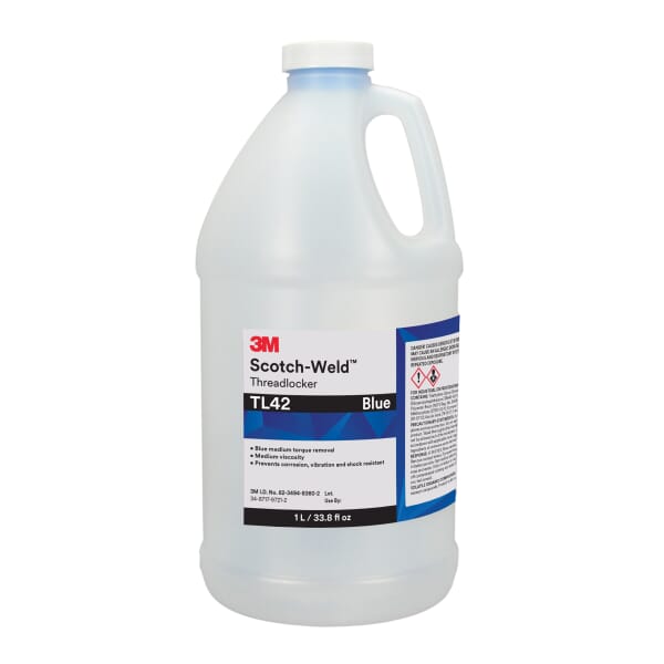 Scotch-Weld 7010310189 Anaerobic General Purpose Threadlocker, 1 L Container Bottle Container, Thixotropic Liquid Form, Blue