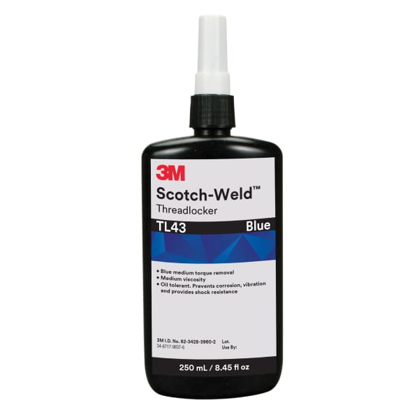 Scotch-Weld 7100039221 Anaerobic High Strength Threadlocker, 250 mL Container Bottle Container, Liquid Form, Blue