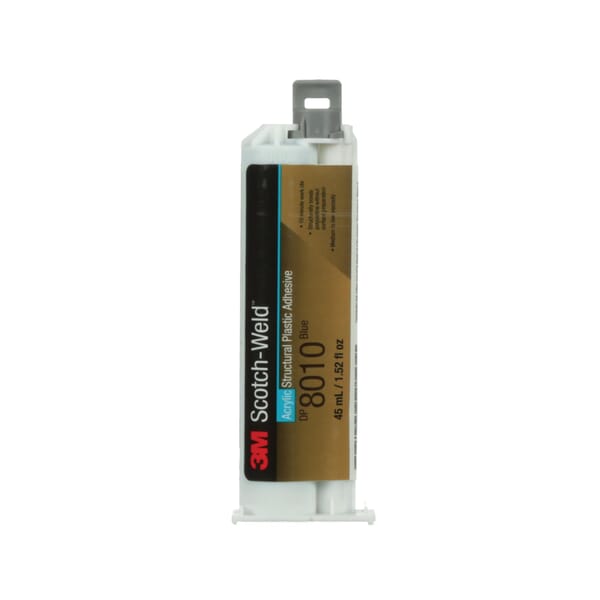 Scotch-Weld 7100036717 2-Part Part Adhesive, 45 mL Container Duo-Pak Cartridge Container, Part A: Clear/Part B: Light Green, 8 to 24 hr at 72 deg F Curing