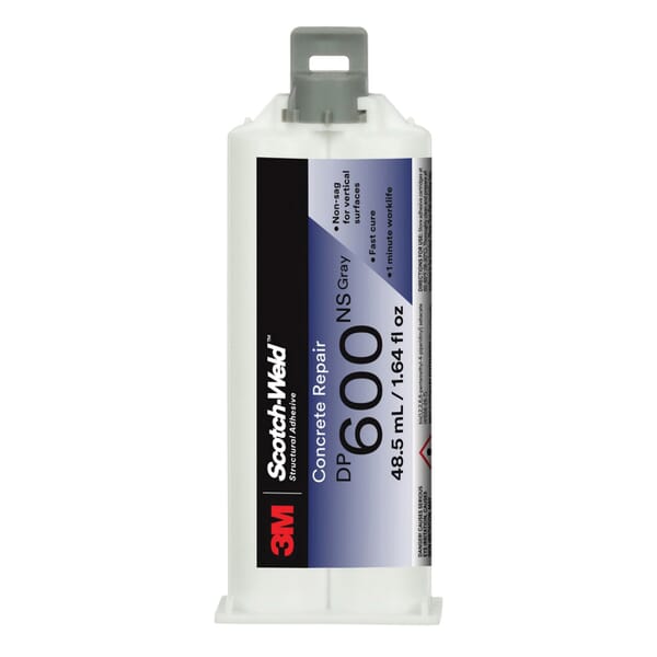 Scotch-Weld 7100148747 Non-Sag Concrete Repair, 48.5 mL Container Duo-Pak Container, Part A: Clear, Part B: Gray, Part A: >= 290 deg F, Part B: >=370 deg F Flash