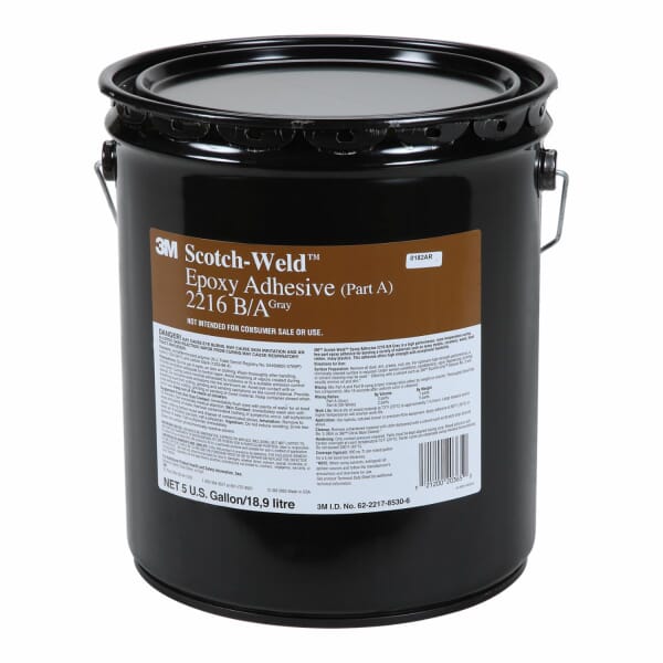 Scotch-Weld 7000046361 2216 Epoxy Adhesive, 5 gal Drum, Gray, 7 days Curing