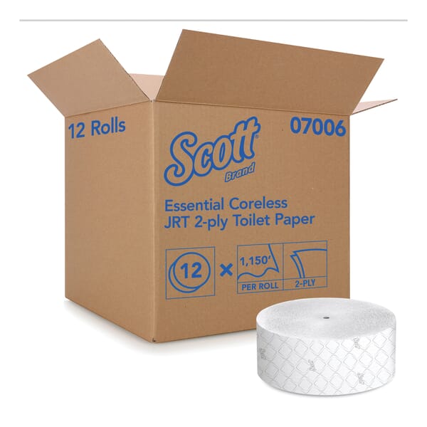 Scott 07006 JRT Jr. Coreless Bathroom Tissue, 2 Plys, Fiber