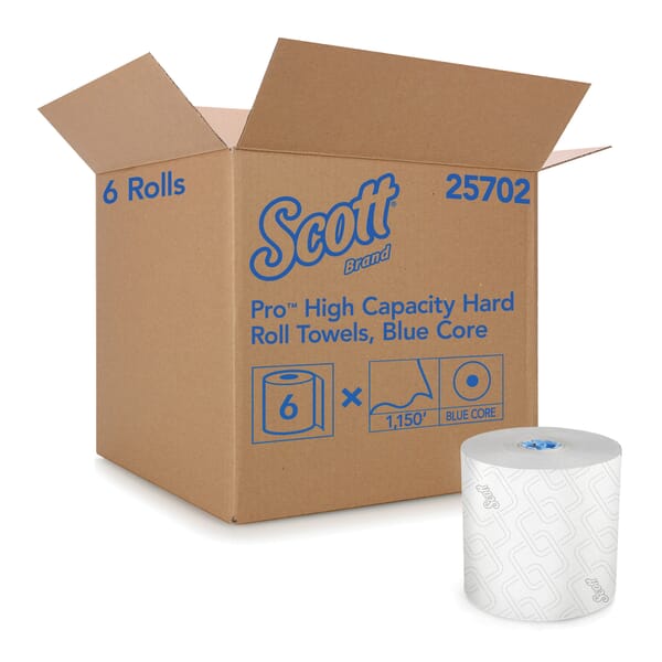 Scott 25702 Pro High Capacity Hard Roll Towel, 1 Ply, Paper, White, 7-1/2 in W